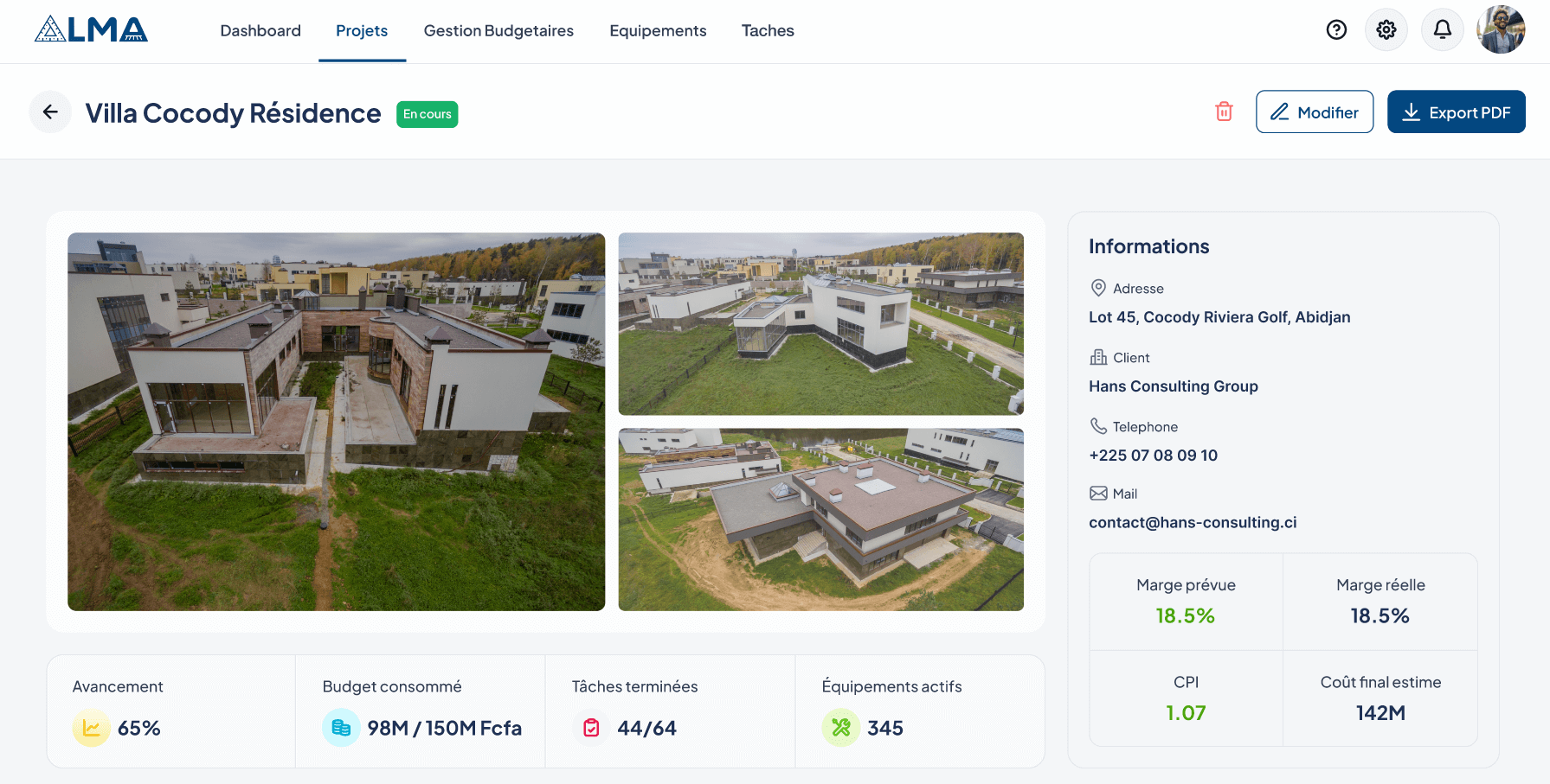ALMA — Profil équipement