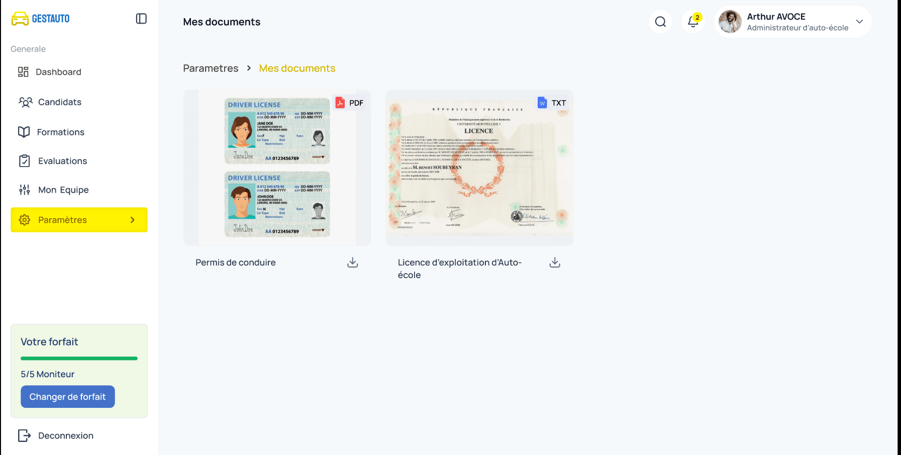 Auto-Ecole — Dashboard moniteur