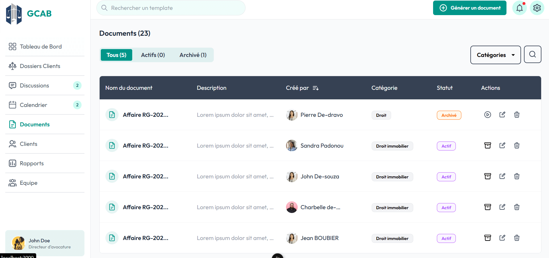 GCAB — Module GED documentaire